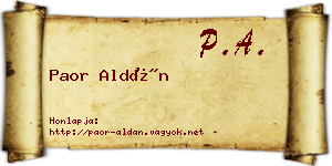 Paor Aldán névjegykártya
